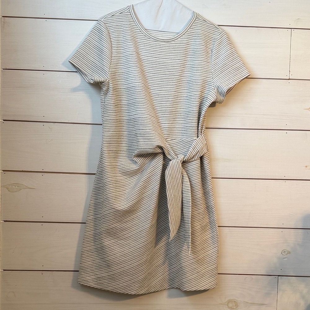 Striped Tie-Front Dress from Loft